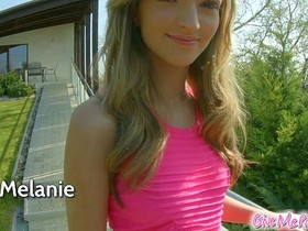 GiveMePink Slim teen orgasms multiple times with hitachi wand